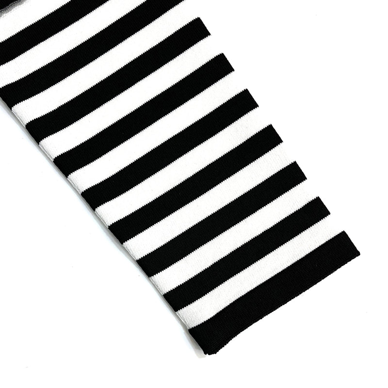 Balmain Black & White Stripe Dress | Designer code: XF0R8399KC04 | Luxury Fashion Eshop | Lamode.com.hk
