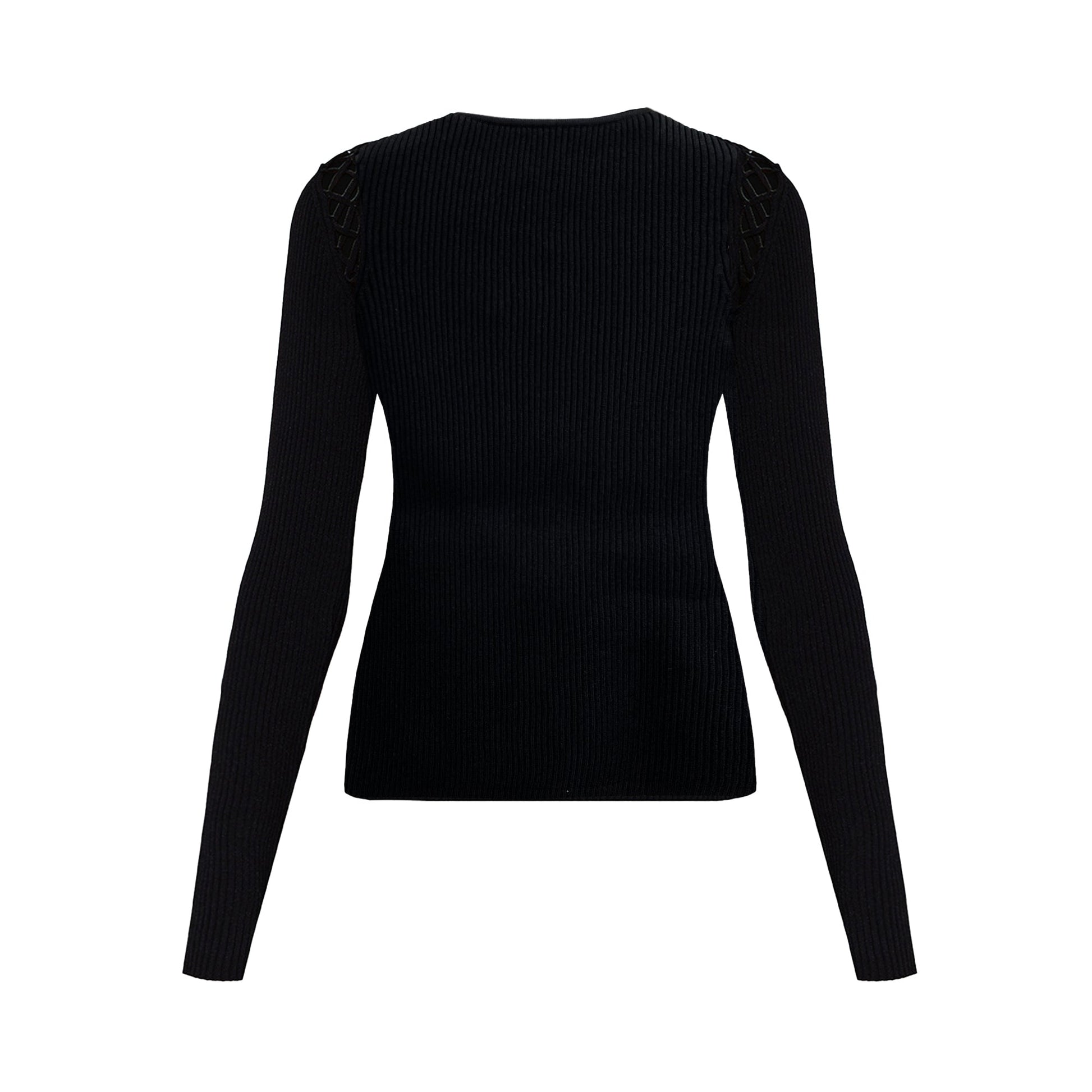 Balmain Lace Up Top | Designer code: XF0KB015KB65 | Luxury Fashion Eshop | Lamode.com.hk