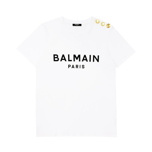 Balmain T-shirt With Logo Print | Designer code: AF1EF005BB02 | Luxury Fashion Eshop | Lamode.com.hk