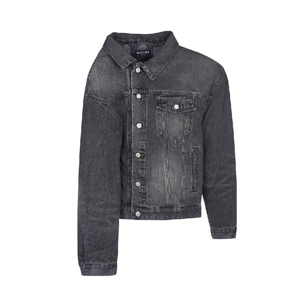 Balenciaga Asymmetric Denim Jacket | Designer code: 662747TBP47 | Luxury Fashion Eshop | Lamode.com.hk