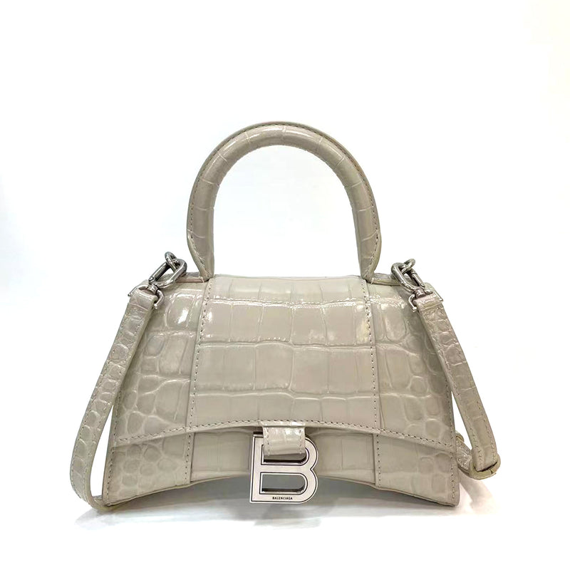 Balenciaga Women's Hourglass Xs Handbag Mirror Effect - Silver