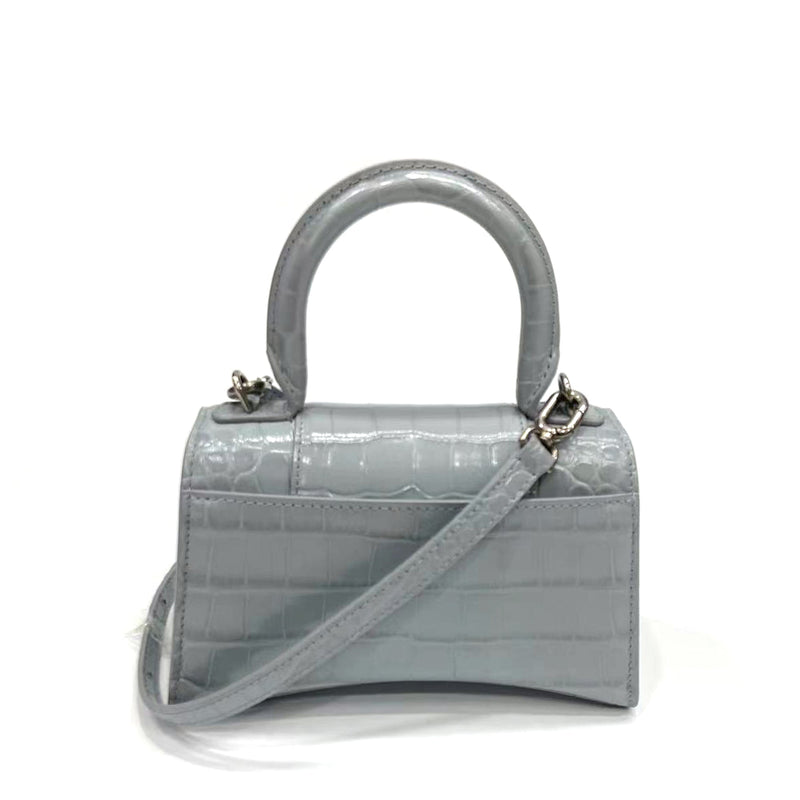 Luxury clutch bag - Balenciaga clutch bag in silver crocodile