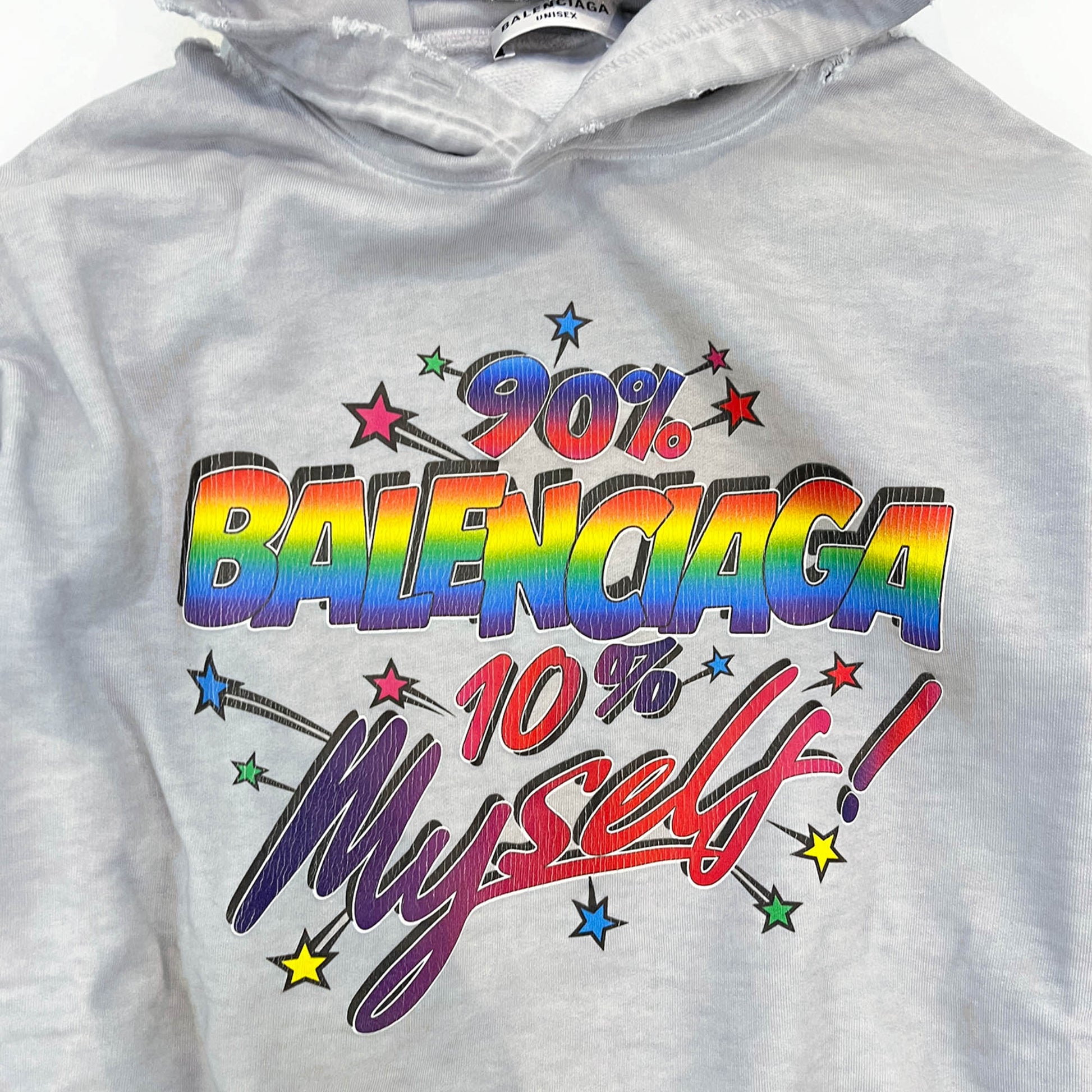 Balenciaga Rainbow Logo Cotton Hoodie | Designer code: 675003TMVH4 | Luxury Fashion Eshop | Lamode.com.hk