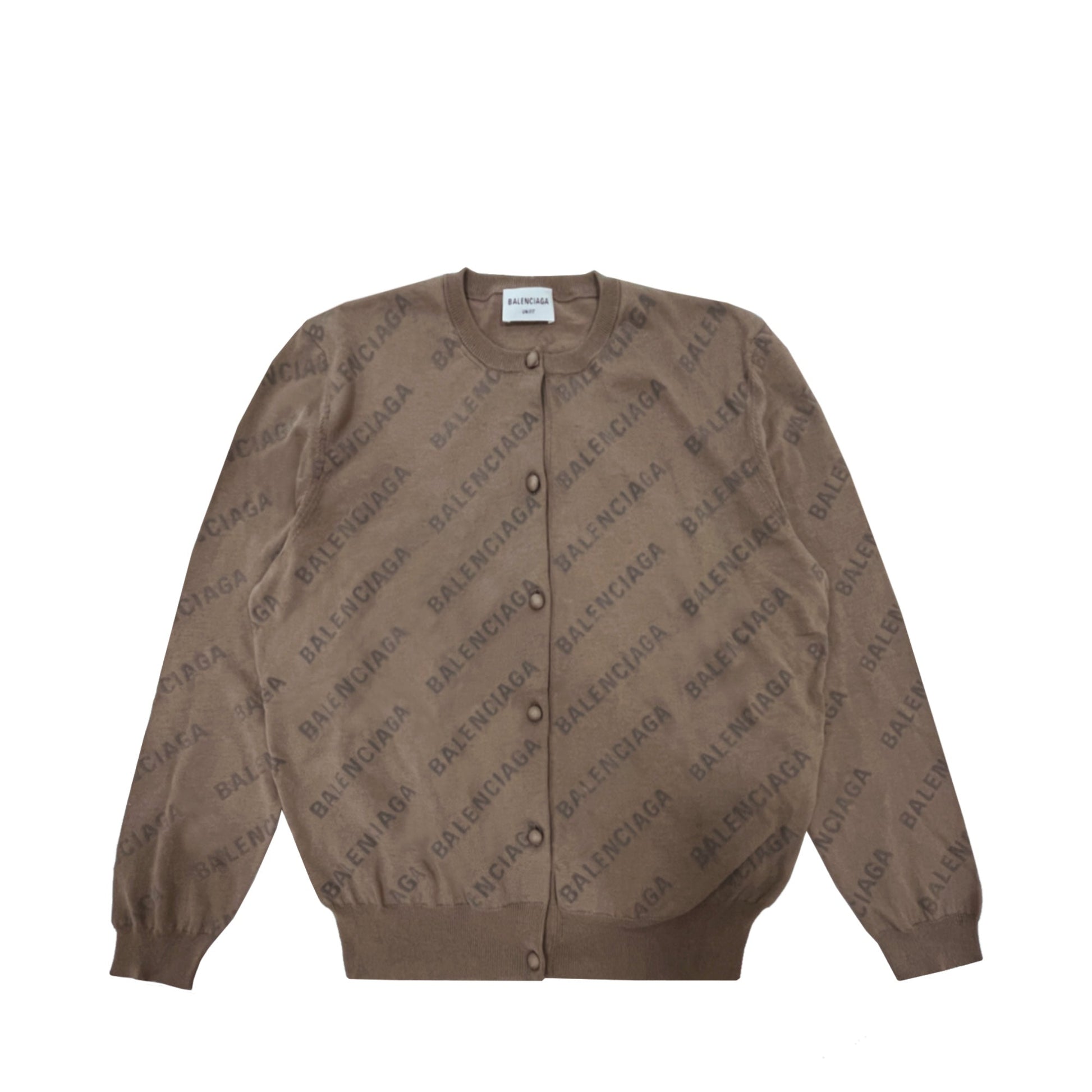 Balenciaga Allover Logo Cropped Cardigan | Designer code: 706303T3234 | Luxury Fashion Eshop | Lamode.com.hk