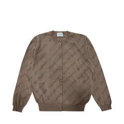 Balenciaga Allover Logo Cropped Cardigan | Designer code: 706303T3234 | Luxury Fashion Eshop | Lamode.com.hk
