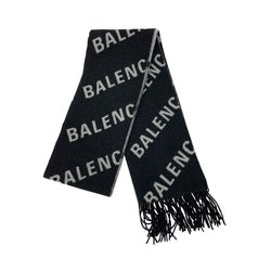 Balenciaga Wool Scarf With All Over Logo | Designer code: 697725421B1 | Luxury Fashion Eshop | Lamode.com.hk