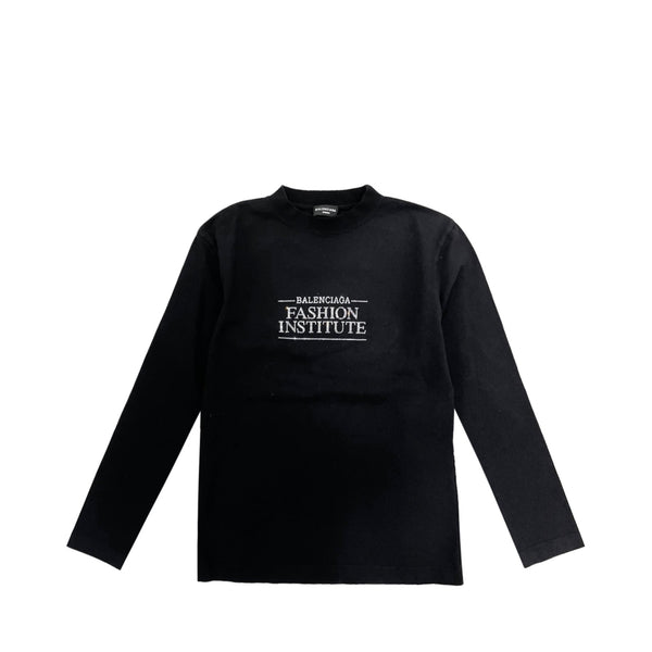 Balenciaga Slogan Print Long Sleeved T-shirt | Designer code: 698124TMVH5 | Luxury Fashion Eshop | Lamode.com.hk