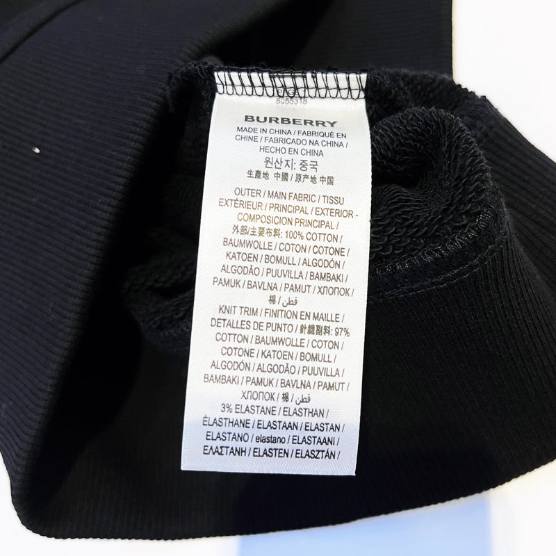 Burberry Black Logo Print Cotton Hoodie | Designer code: 8055318 | Luxury Fashion Eshop | Lamode.com.hk