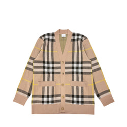 Burberry Check Wool Cashmere Jacquard Cardigan | Designer code: 8054098 | Luxury Fashion Eshop | Lamode.com.hk