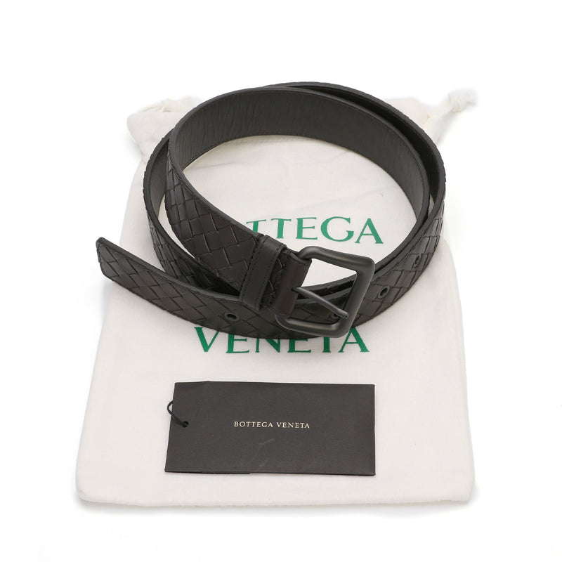 Bottega Veneta Signature Intrecciato Leather Belt | Designer code: 271932V4650 | Luxury Fashion Eshop | Lamode.com.hk
