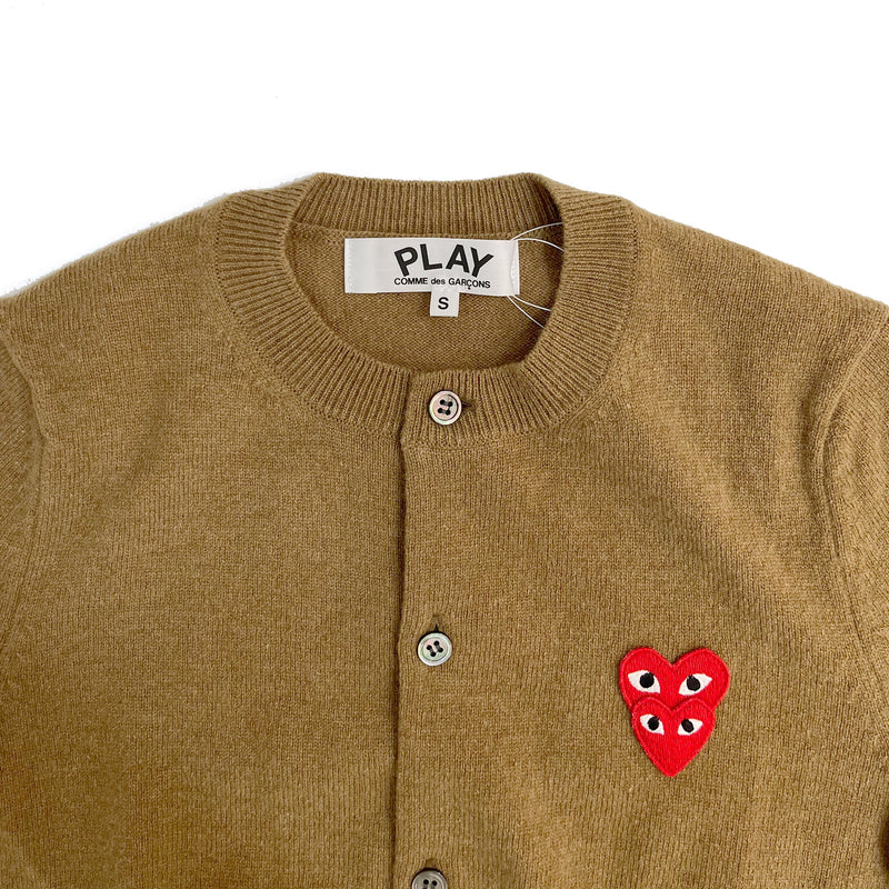 Comme Des Garcons Play Overlapping Heart Cardigan | Designer code: P1N075 | Luxury Fashion Eshop | Lamode.com.hk