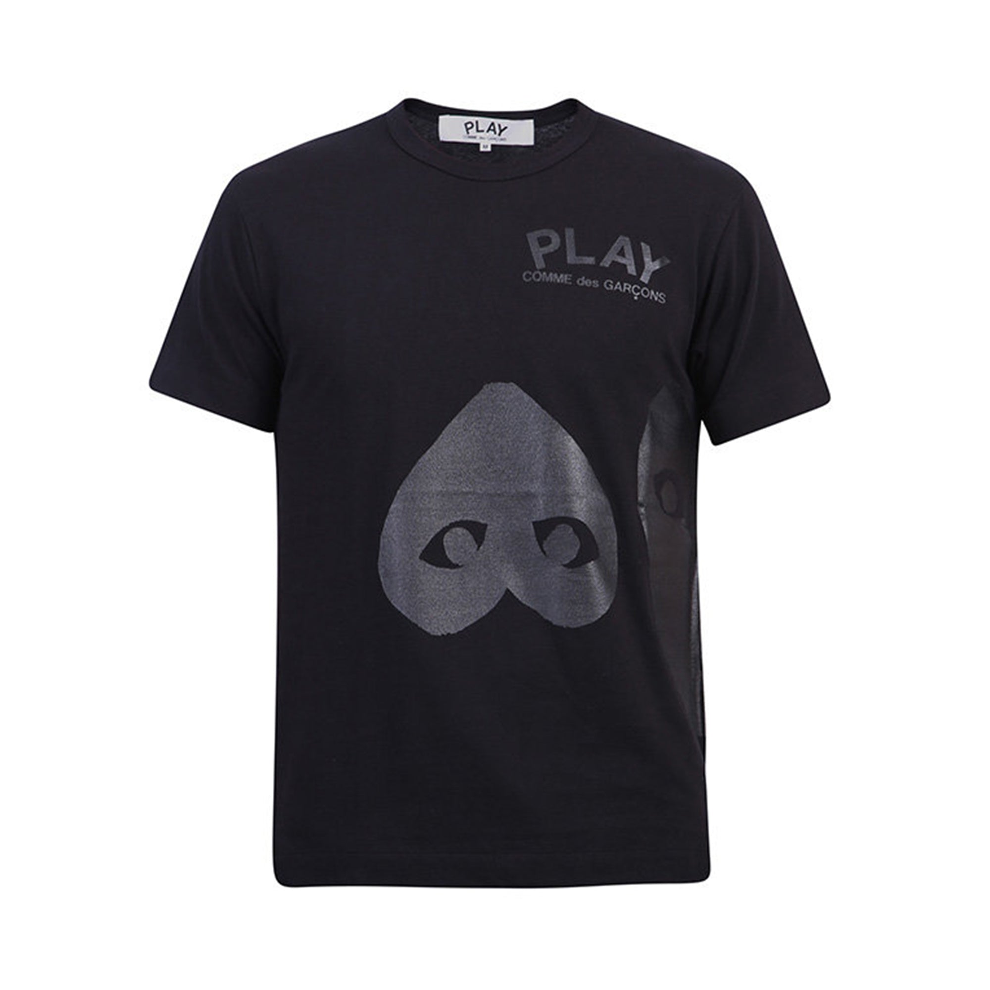 Comme Des Garcons PLAY☆シャドー ブラック ３ハート Tシャツ Comme des Garcons PLAY | 3 Heart T-Shirt | Regular Fit T