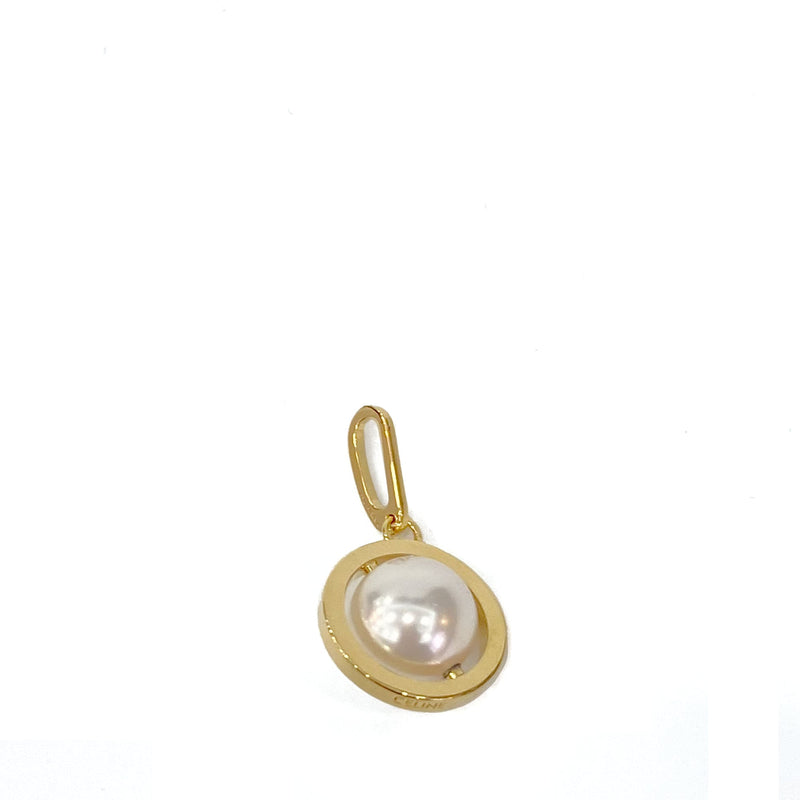 Celine Separables Swivel Pearl Pendant In Brass With Gold Finish And Glass Pearl | Designer code: 46Z116BPE | Luxury Fashion Eshop | Lamode.com.hk