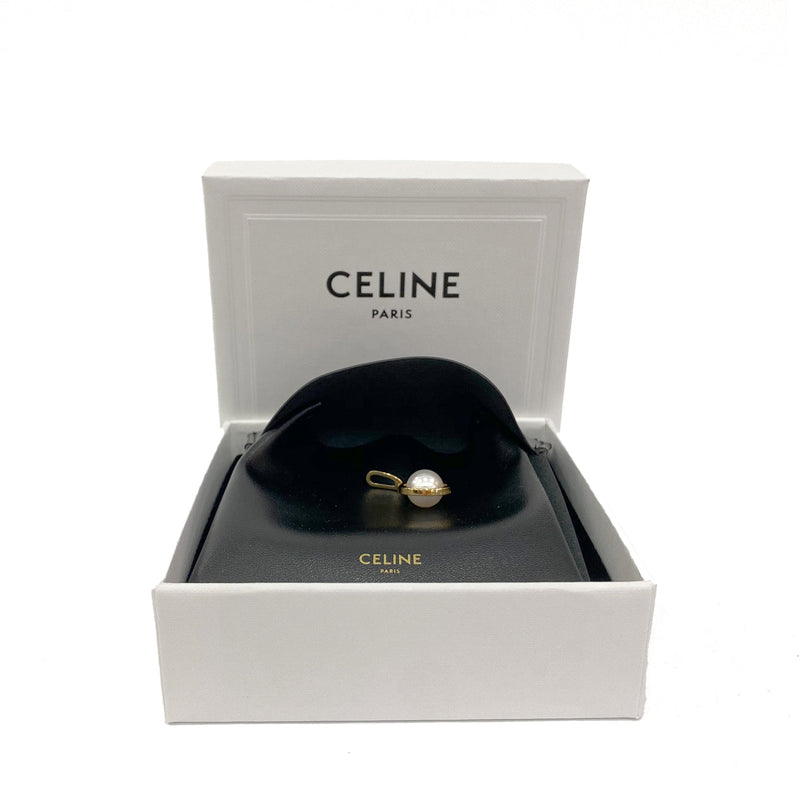 Celine Separables Swivel Pearl Pendant In Brass With Gold Finish And Glass Pearl | Designer code: 46Z116BPE | Luxury Fashion Eshop | Lamode.com.hk