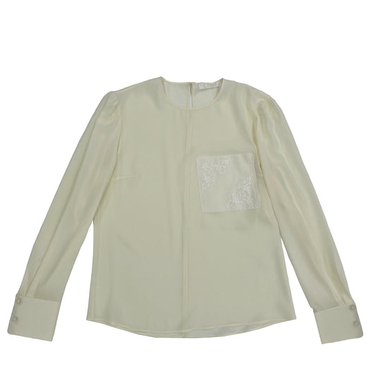 Chloe Pocket Embroidered Round Neck Top | Designer code: CHC22SHT23004 | Luxury Fashion Eshop | Lamode.com.hk