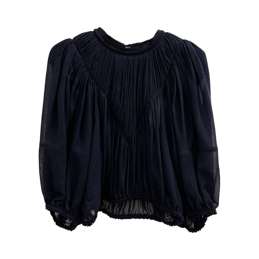 Chloe Pleated Virgin Wool Top | Designer code: CHC22SHT01061 | Luxury Fashion Eshop | Lamode.com.hk