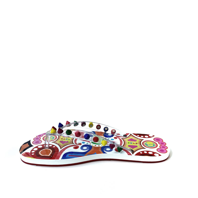 Christian Louboutin Multi Color Spike Pool Sandals | Designer code: 3210019 | Luxury Fashion Eshop | Lamode.com.hk