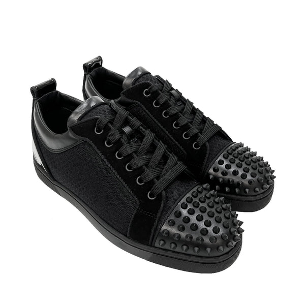 Fun Louis Junior Studded Mesh and Leather Sneakers