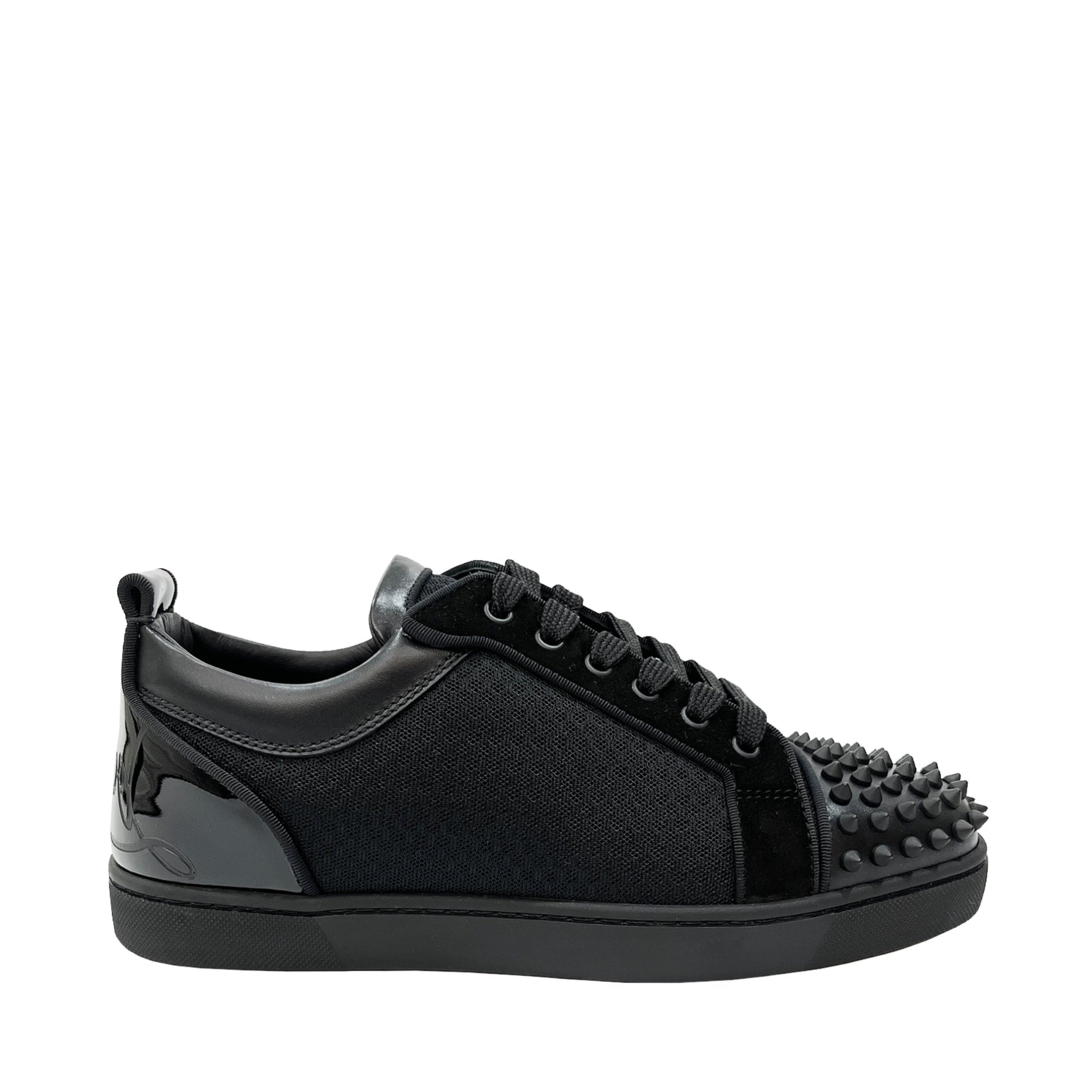 Christian Louboutin Fun Louis Junior Studded Mesh And Leather