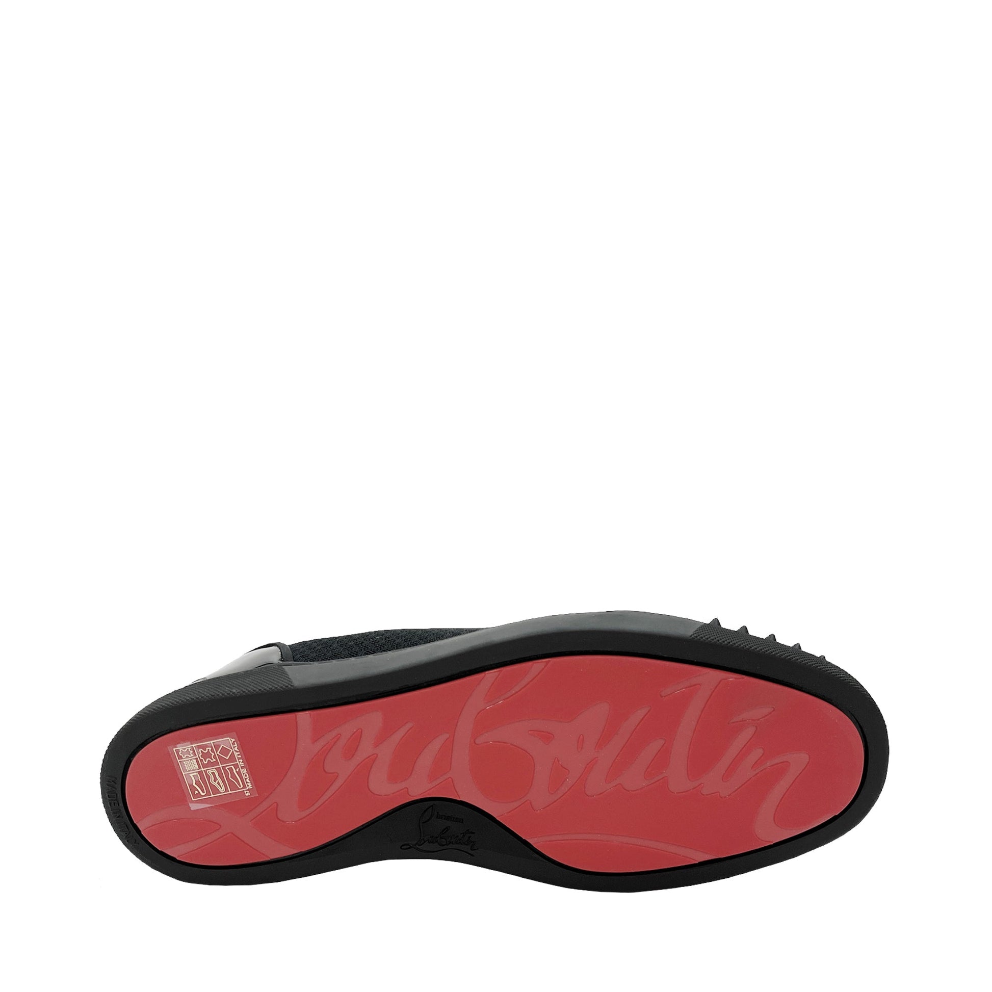 Christian Louboutin Fun Louis Junior Studded Mesh And Leather