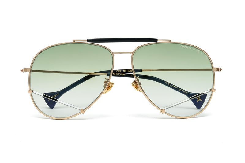 Donnieye Optimist Gold Aviator Sunglasses | Designer code: DYOPTIMIST | Luxury Fashion Eshop | Lamode.com.hk