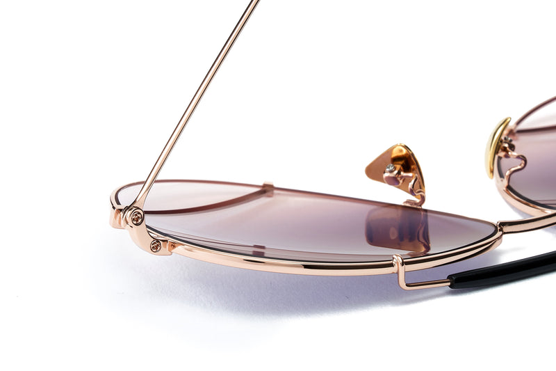 Donnieye Optimist Gold Aviator Sunglasses | Designer code: DYOPTIMIST | Luxury Fashion Eshop | Lamode.com.hk