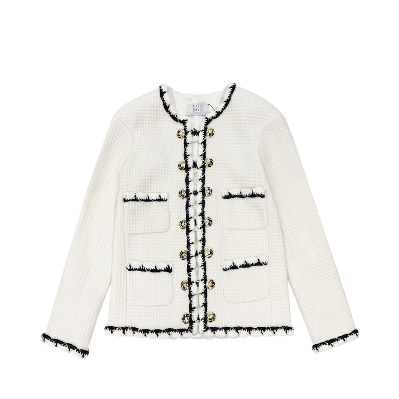 Miuccia Double Breasted Tweed Jacket | Designer code: MC2022AW0081 | Luxury Fashion Eshop | Lamode.com.hk