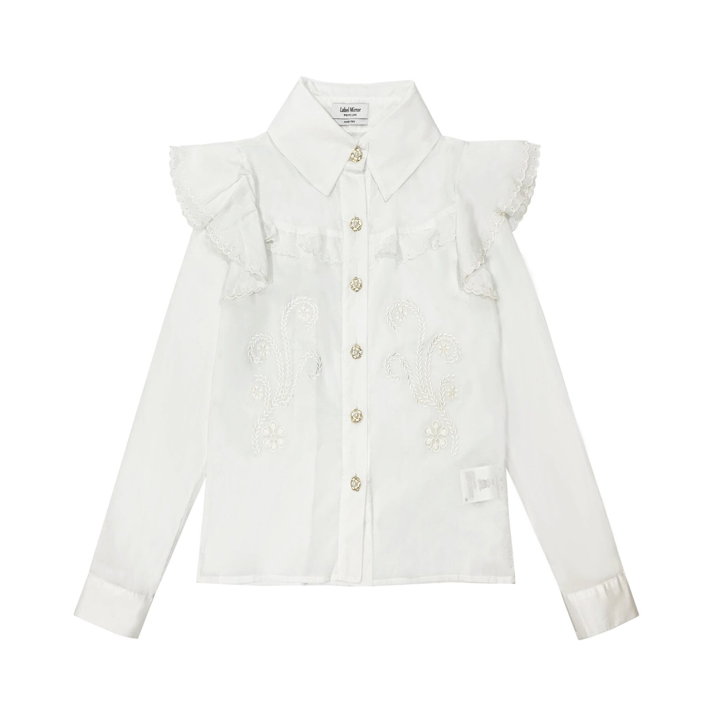 Label Mirror Floral Embroidered Shirt | Designer code: LM2022FW046 | Luxury Fashion Eshop | Lamode.com.hk