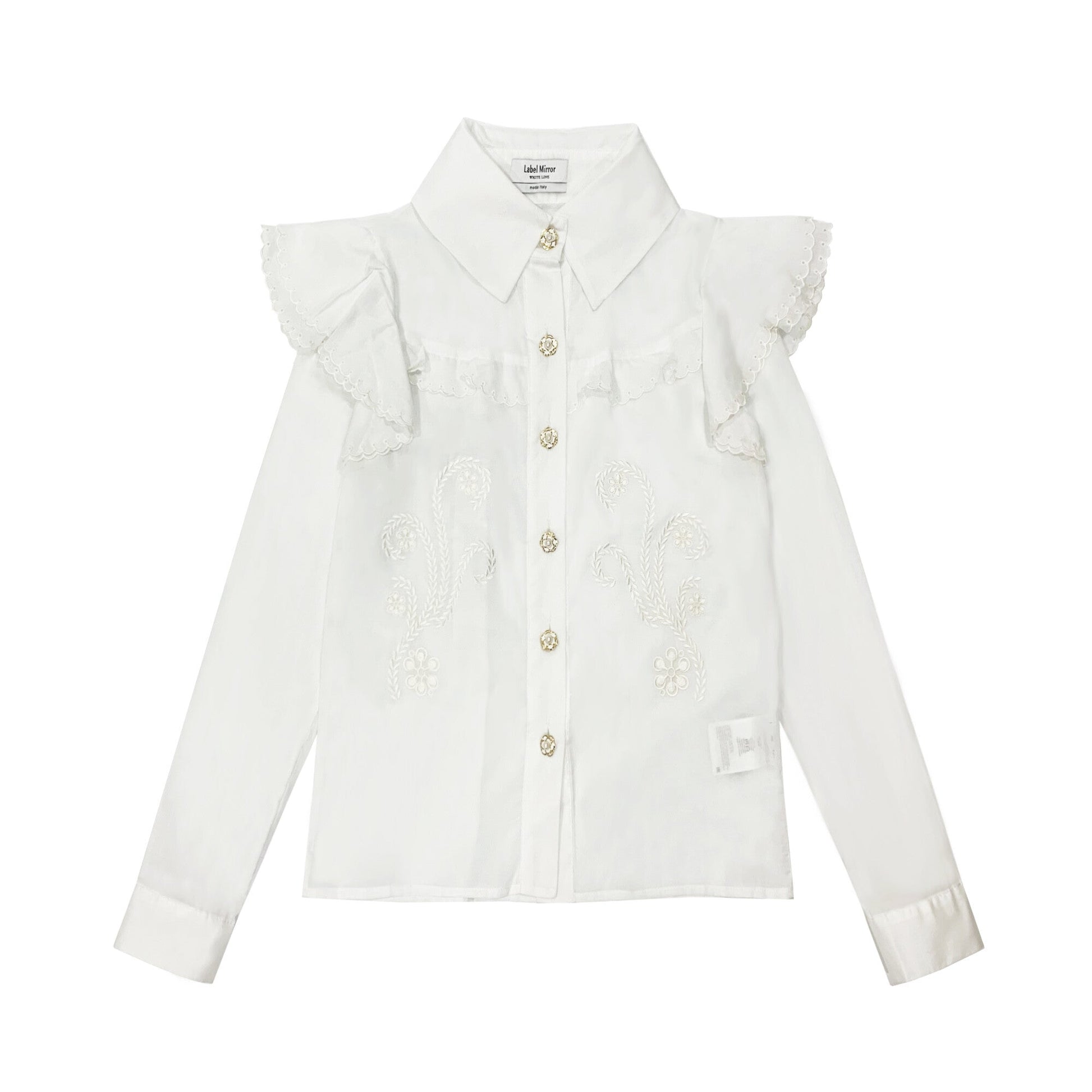 Label Mirror Floral Embroidered Shirt | Designer code: LM2022FW046 | Luxury Fashion Eshop | Lamode.com.hk