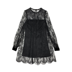 Saint Laurent Lace Detail Layered Dress | Designer code: 707029Y418T | Luxury Fashion Eshop | Lamode.com.hk