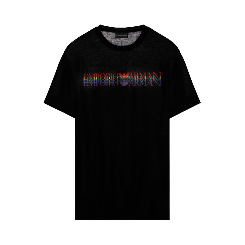 Emporio Armani Rainbow Eagle Logo Printed T-shirt | Designer code: 3G1TM61JQXZ | Luxury Fashion Eshop | Lamode.com.hk