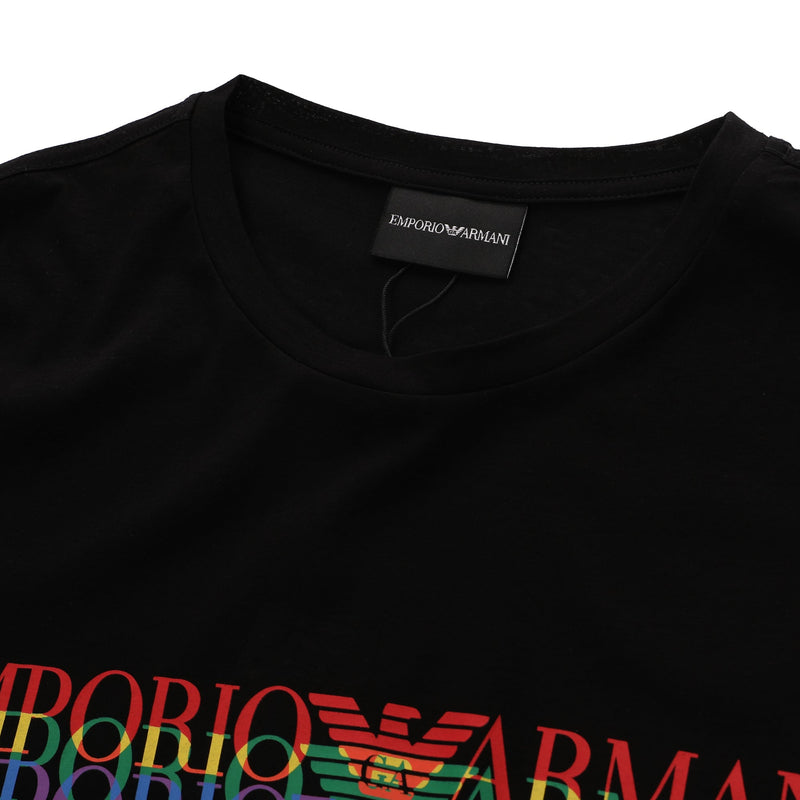 Emporio Armani Rainbow Eagle Logo Printed T-shirt | Designer code: 3G1TM61JQXZ | Luxury Fashion Eshop | Lamode.com.hk