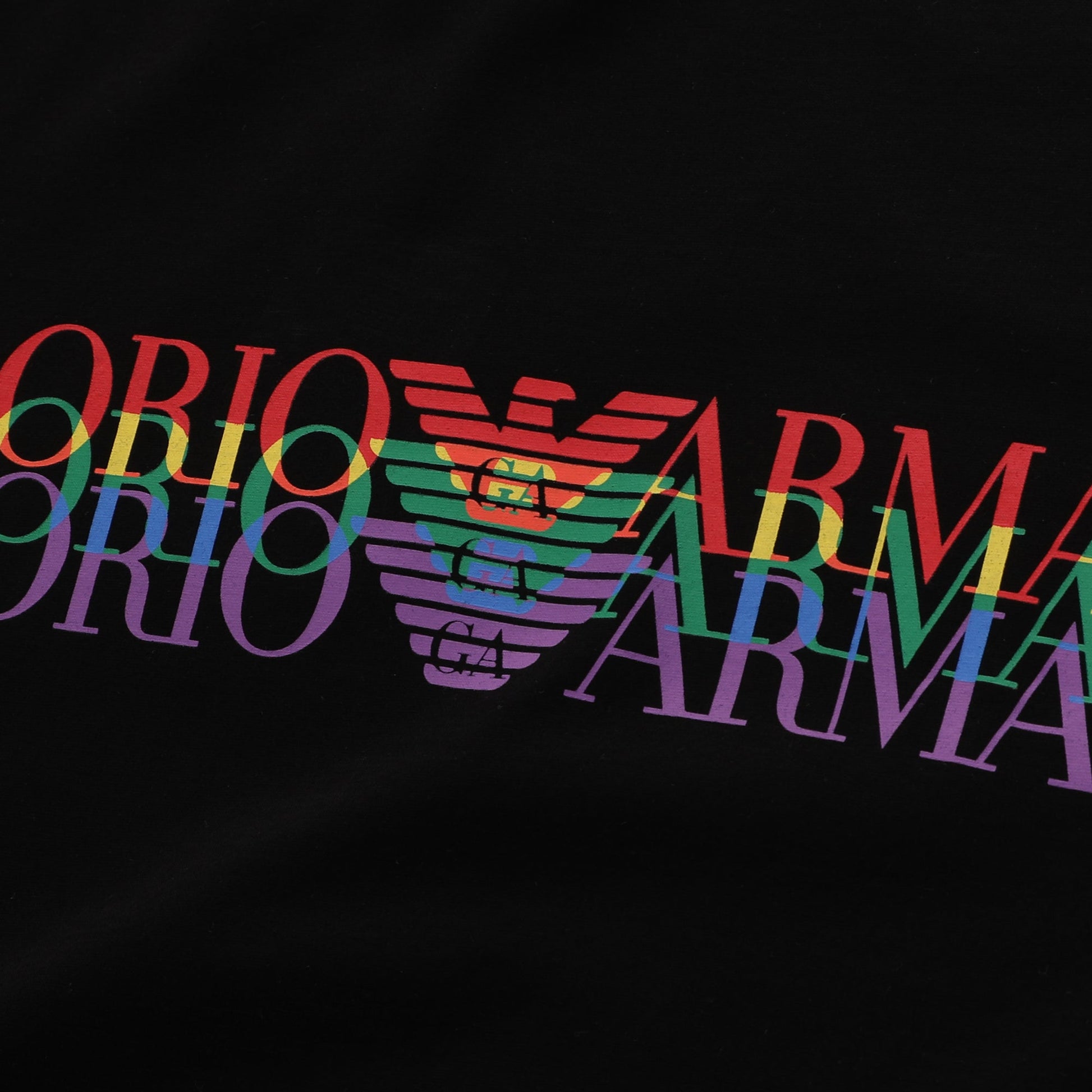 Emporio Armani Rainbow Eagle Logo Printed T-shirt | Designer code: 3G1TM61JQXZ | Luxury Fashion Eshop | Lamode.com.hk