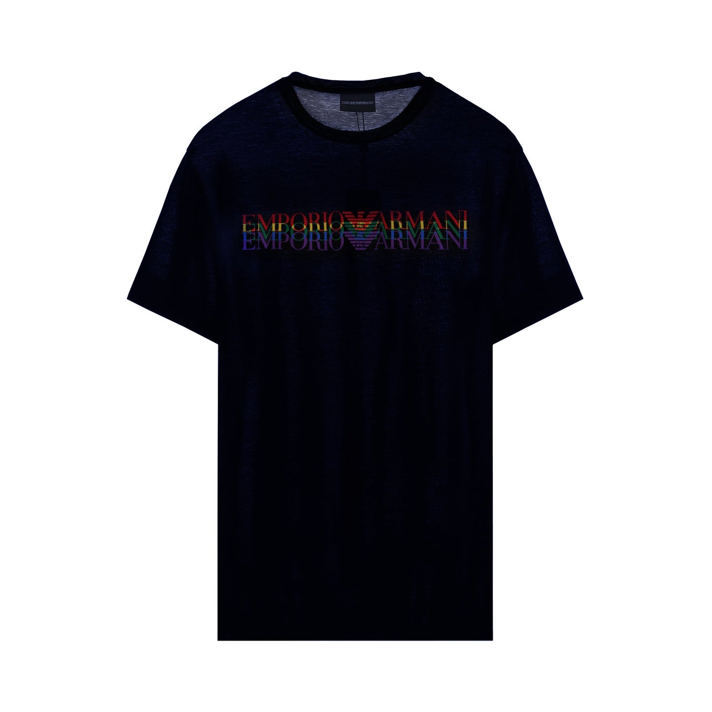 Emporio Armani Rainbow Eagle Logo Printed T-shirt | Designer code: 3G1TM61JQXZ | Luxury Fashion Eshop | Lamode.com.hk