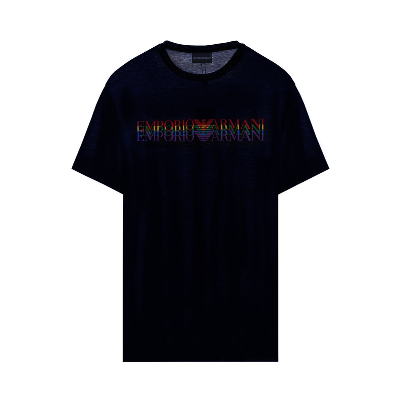Emporio Armani Rainbow Eagle Logo Printed T-shirt | Designer code: 3G1TM61JQXZ | Luxury Fashion Eshop | Lamode.com.hk
