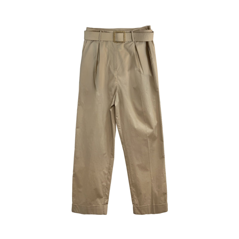 Edward Achour Belted Pants With Square Buckle | Designer code: 4430072719D | Luxury Fashion Eshop | Lamode.com.hk