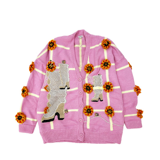 Loewe Applique Detail V Neck Cardigan | Designer code: S540Y16K15 | Luxury Fashion Eshop | Lamode.com.hk