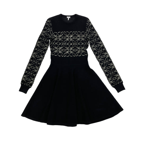 Loewe Anagram Devore Flared Mini Dress | Designer code: S540Y15K52 | Luxury Fashion Eshop | Lamode.com.hk