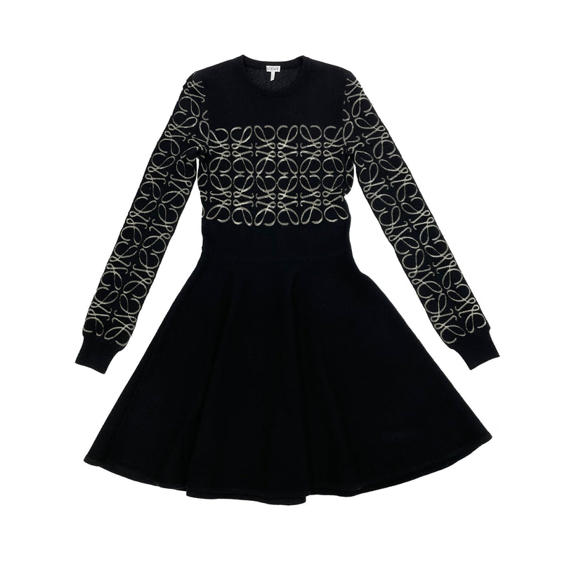 Loewe Anagram Devore Flared Mini Dress | Designer code: S540Y15K52 | Luxury Fashion Eshop | Lamode.com.hk