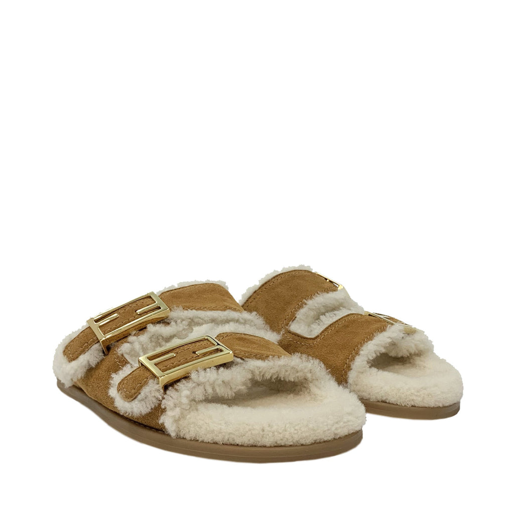 Fendi Sheepskin Slides Designer code 8X8327TK6 Luxury Fashion