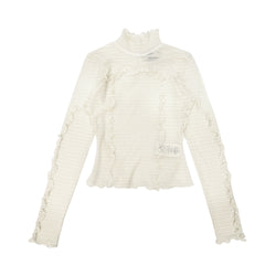 Fendi Matching Tone Ruffle Detail Sweater | Designer code: FZX840ALAE | Luxury Fashion Eshop | Lamode.com.hk