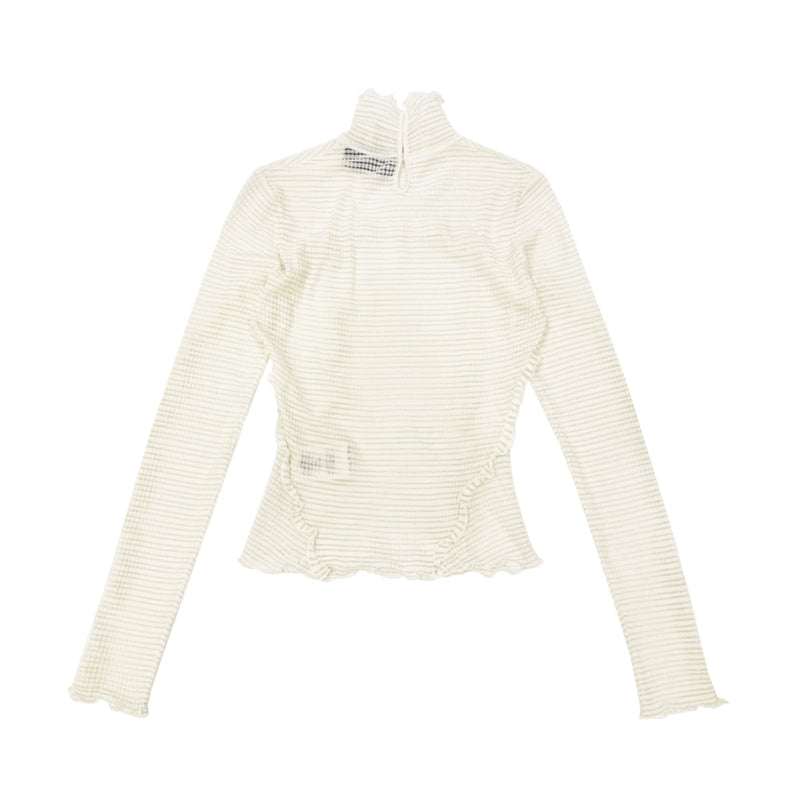 Fendi Matching Tone Ruffle Detail Sweater | Designer code: FZX840ALAE | Luxury Fashion Eshop | Lamode.com.hk