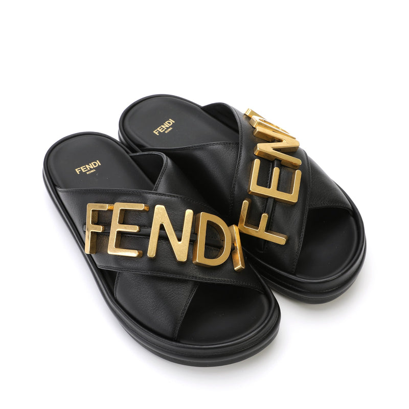 Fendi Fendigraphy Leather Sandals | Designer code: 8X8289AI1R | Luxury Fashion Eshop | Lamode.com.hk
