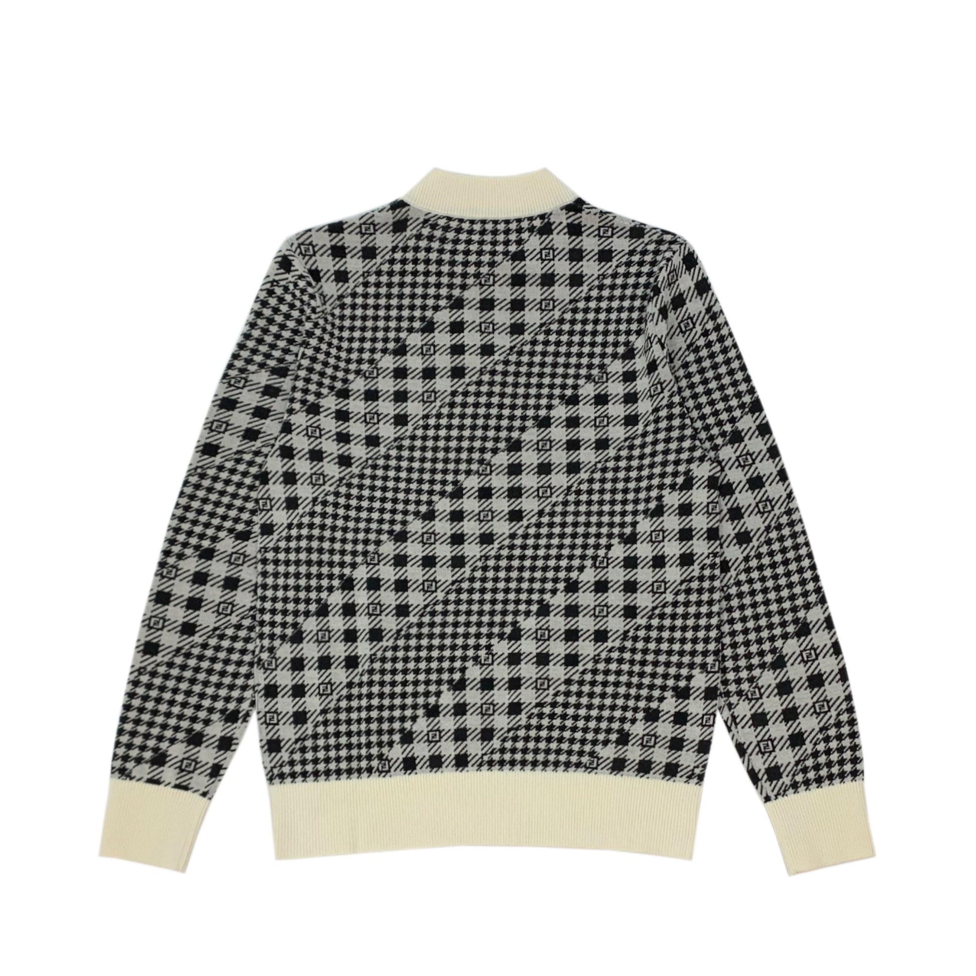 Fendi Houndstooth Diagonal Jacquard Sweater | Designer code: FZX089AL3Y | Luxury Fashion Eshop | Lamode.com.hk
