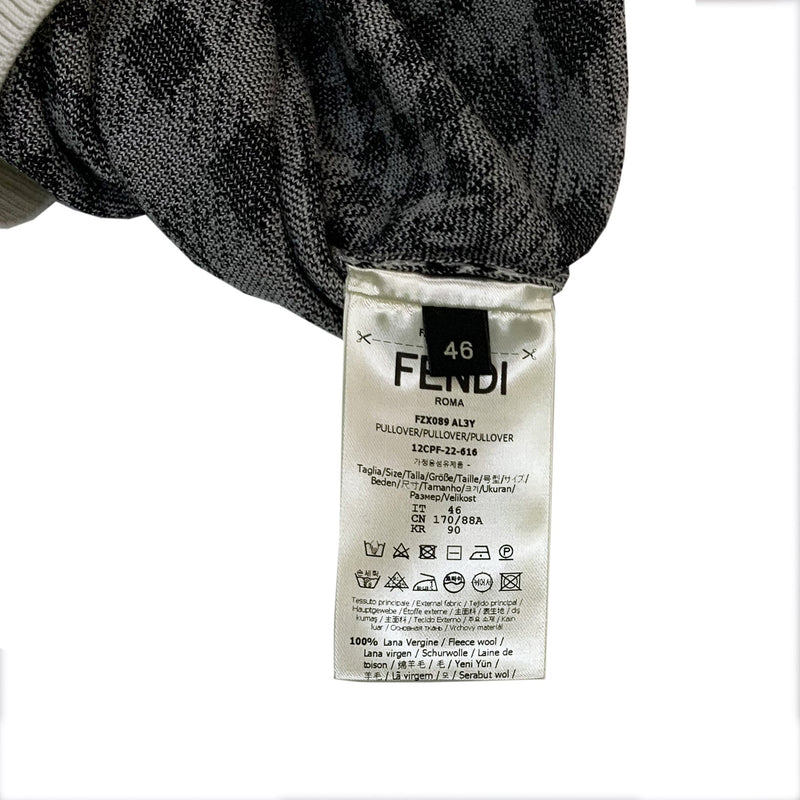 Fendi Houndstooth Diagonal Jacquard Sweater | Designer code: FZX089AL3Y | Luxury Fashion Eshop | Lamode.com.hk