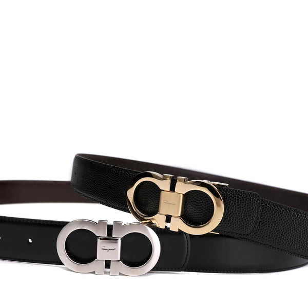 Salvatore Ferragamo Reversible Gancini Buckle Leather Belt (Without Box), Designer code: 694743, Luxury Fashion Eshop