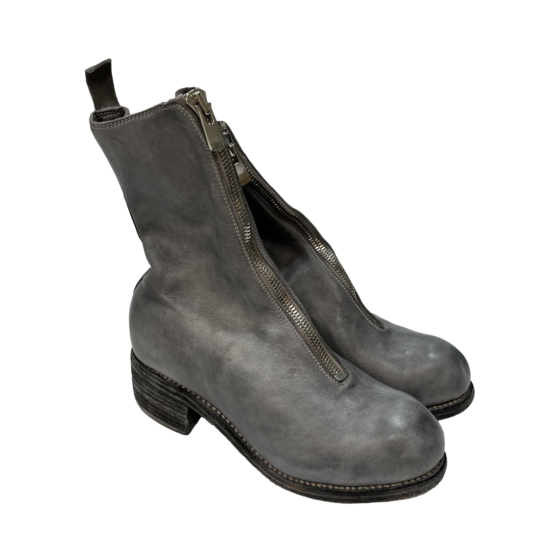 Guidi PL2 Leather Front Zip Ankle Boot | Designer code: PL2SHFG | Luxury Fashion Eshop | Lamode.com.hk