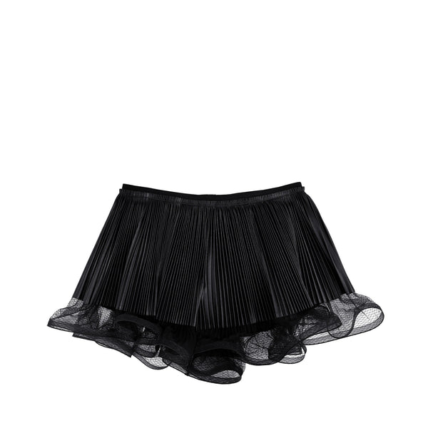 Givenchy Shorts In Pleated Leather With Flounce | Designer code: BW50U7610N | Luxury Fashion Eshop | Lamode.com.hk