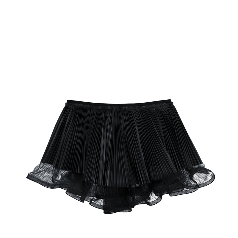 Givenchy Shorts In Pleated Leather With Flounce | Designer code: BW50U7610N | Luxury Fashion Eshop | Lamode.com.hk