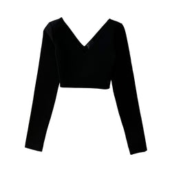 Givenchy Cropped Long Sleeve V Neck Top | Designer code: BW60X2301F | Luxury Fashion Eshop | Lamode.com.hk